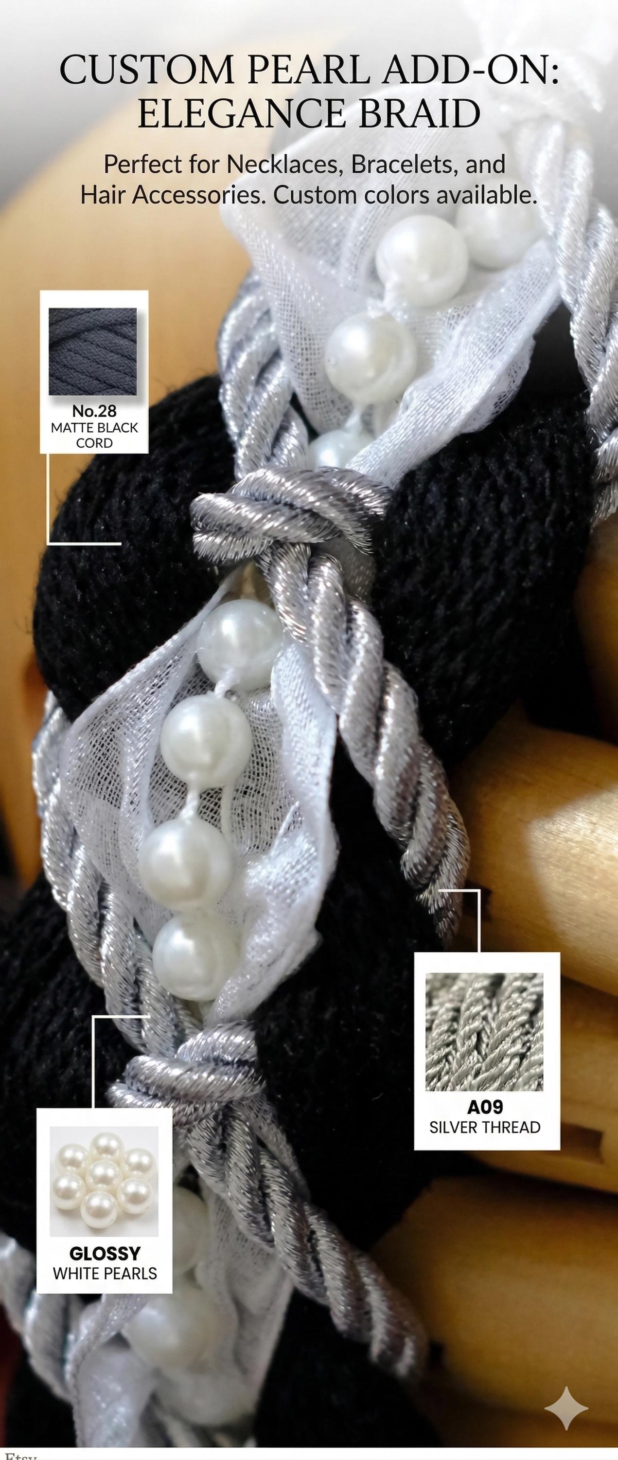 Faux Pearl Detail Add-On for Custom Handfasting Cord | Elegant Wedding Upgrade