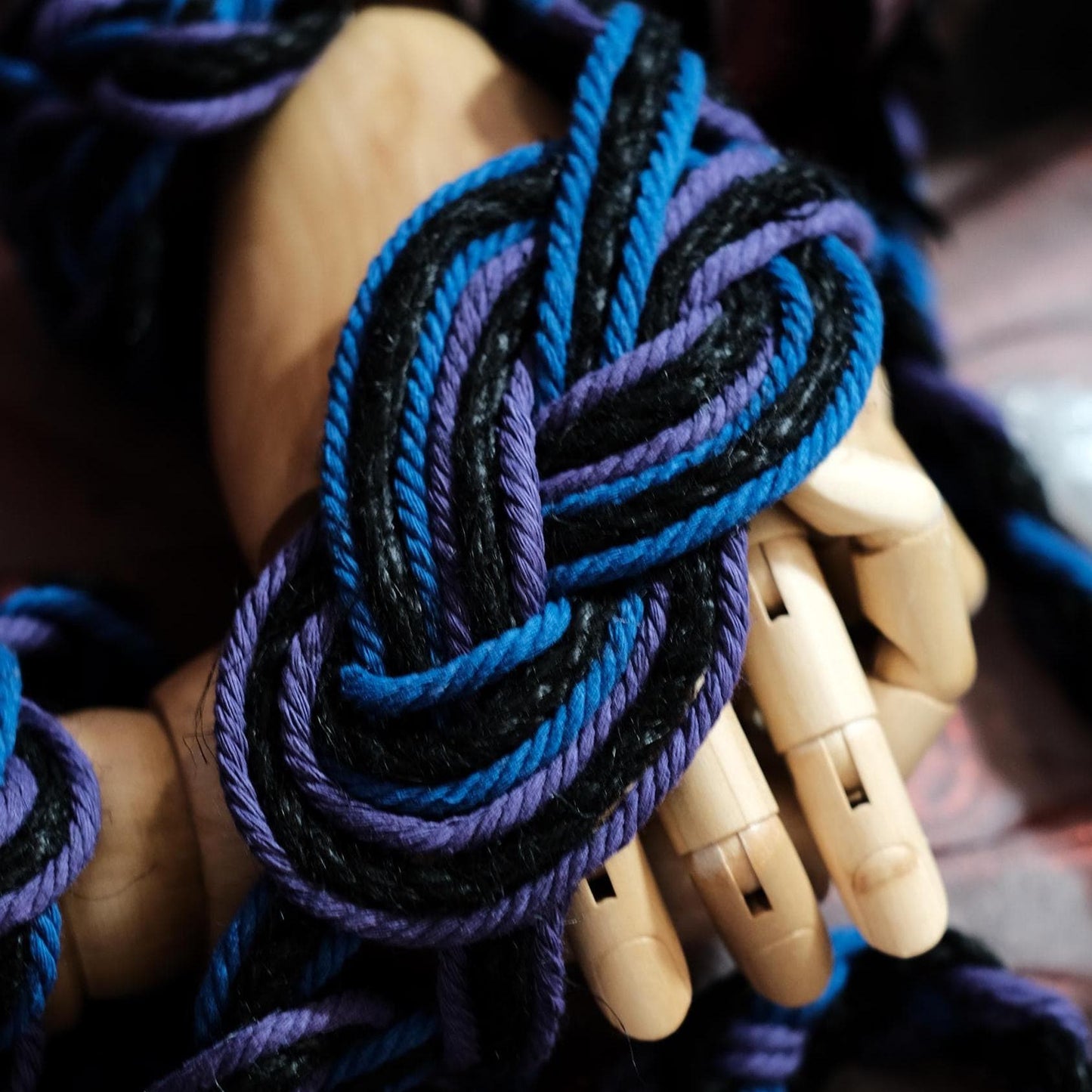 Customizable Handfasting Cord, Celtic Nine Knots, Twilight Purple Black Blue Interwoven Pagan Wedding