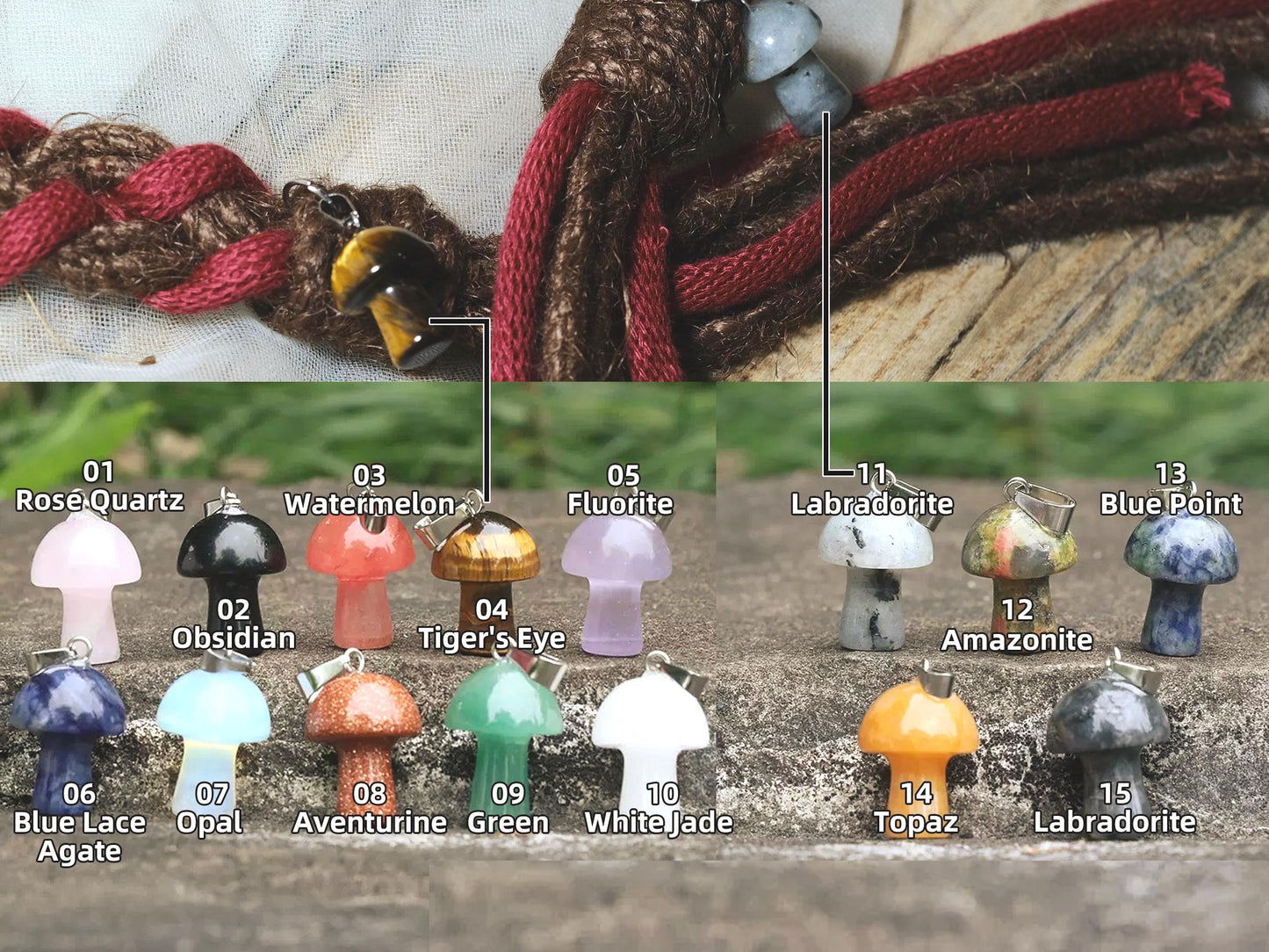 Custom braided Handfasting Cord: Forest Braid in Red & Earthy Brown – Customizable Colors