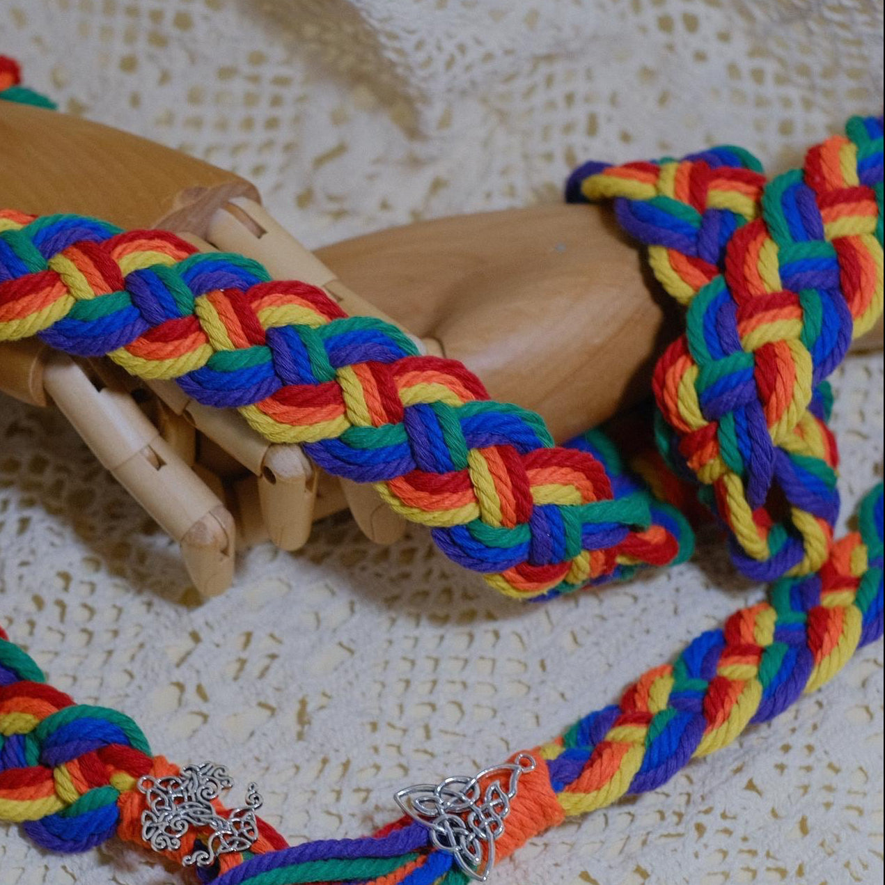 Custom Braided Handfasting Cord: Braided Rainbow Wedding Ceremony Rope – Customizable Colors
