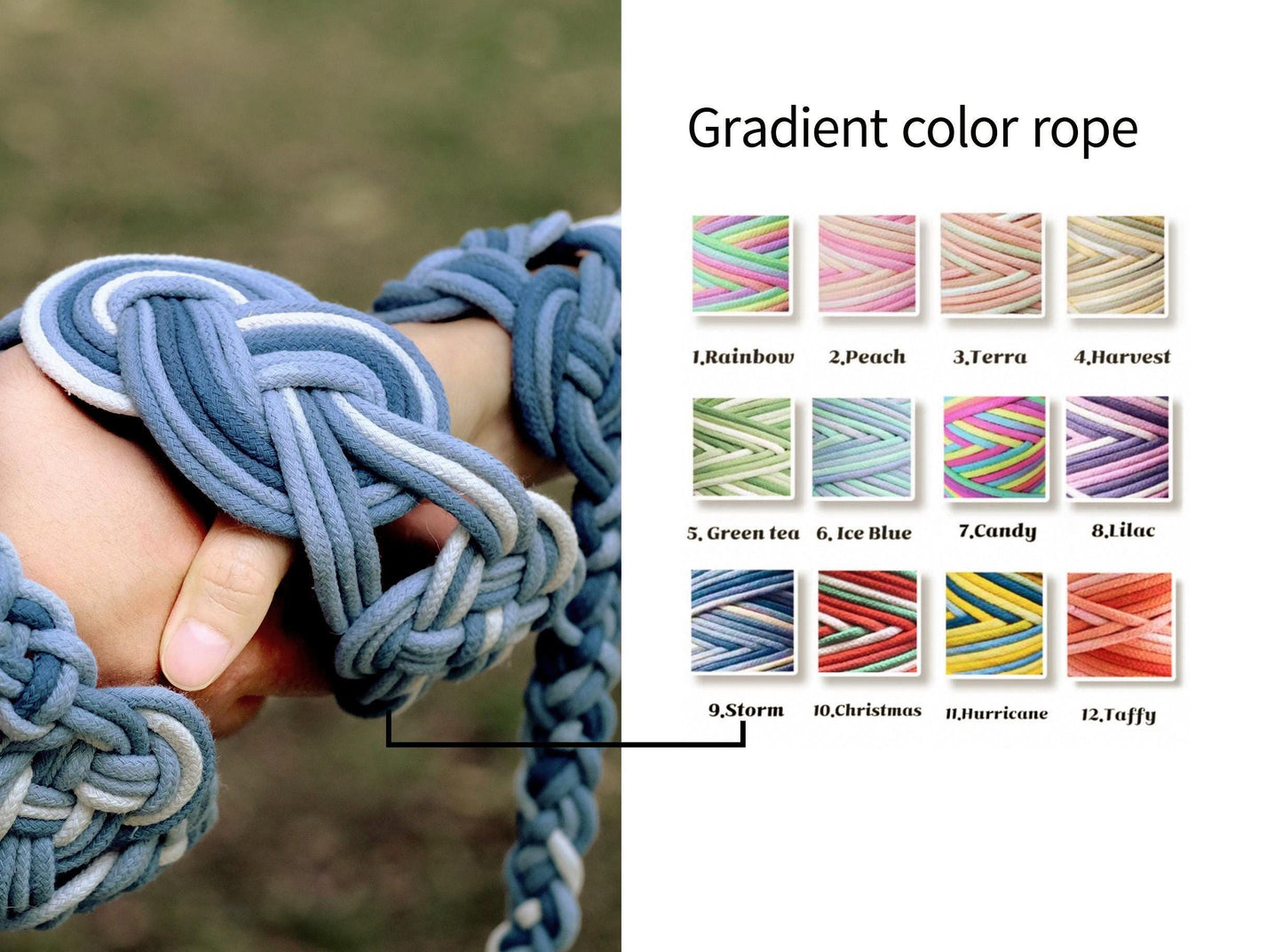 Ombre Handfasting Cord, Celtic Nine Knots, Sage Green Wedding Ceremony Ritual