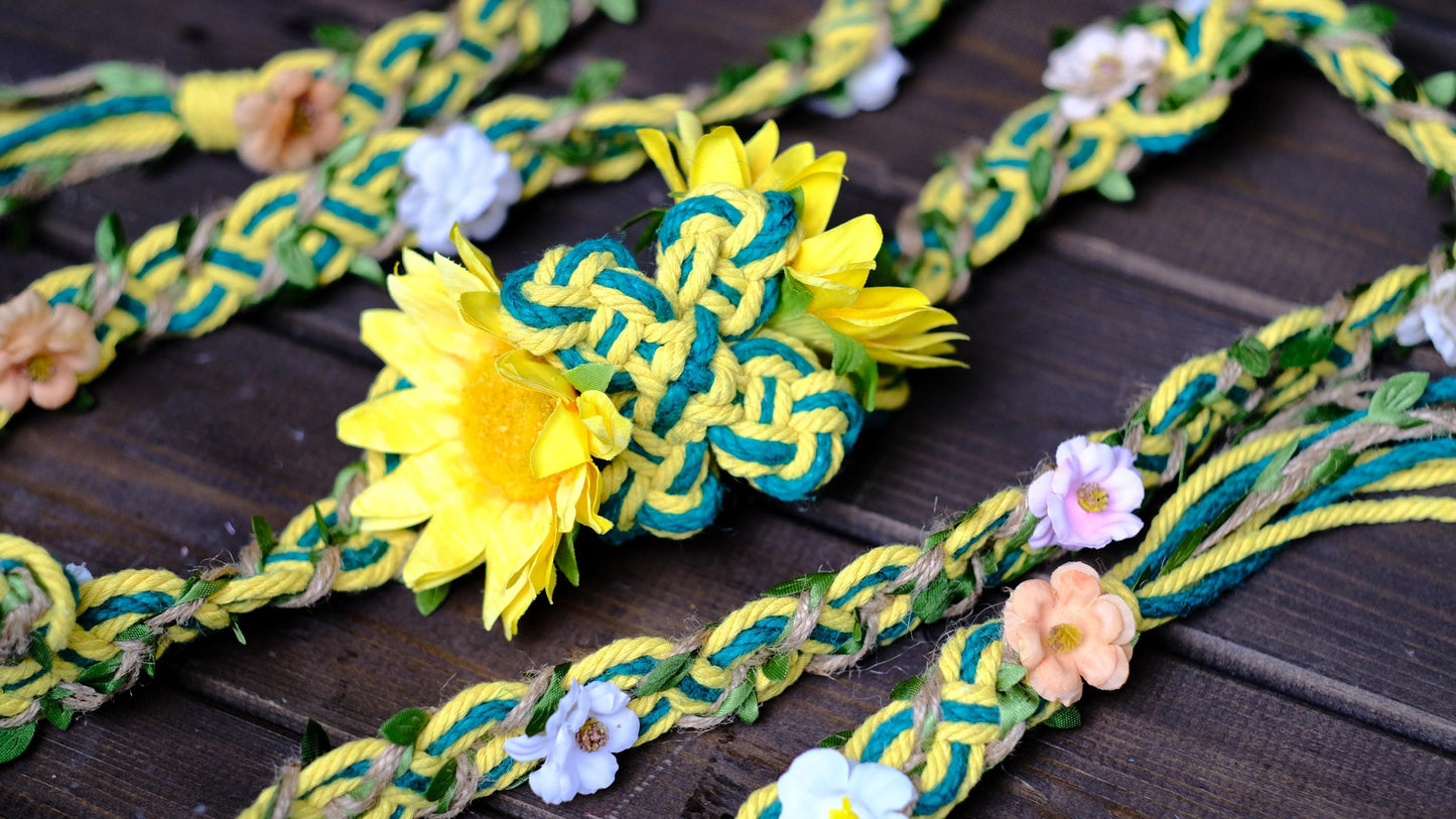 Custom Braided Handfasting Cord: Sunflower Unity Rope – Customizable Colors