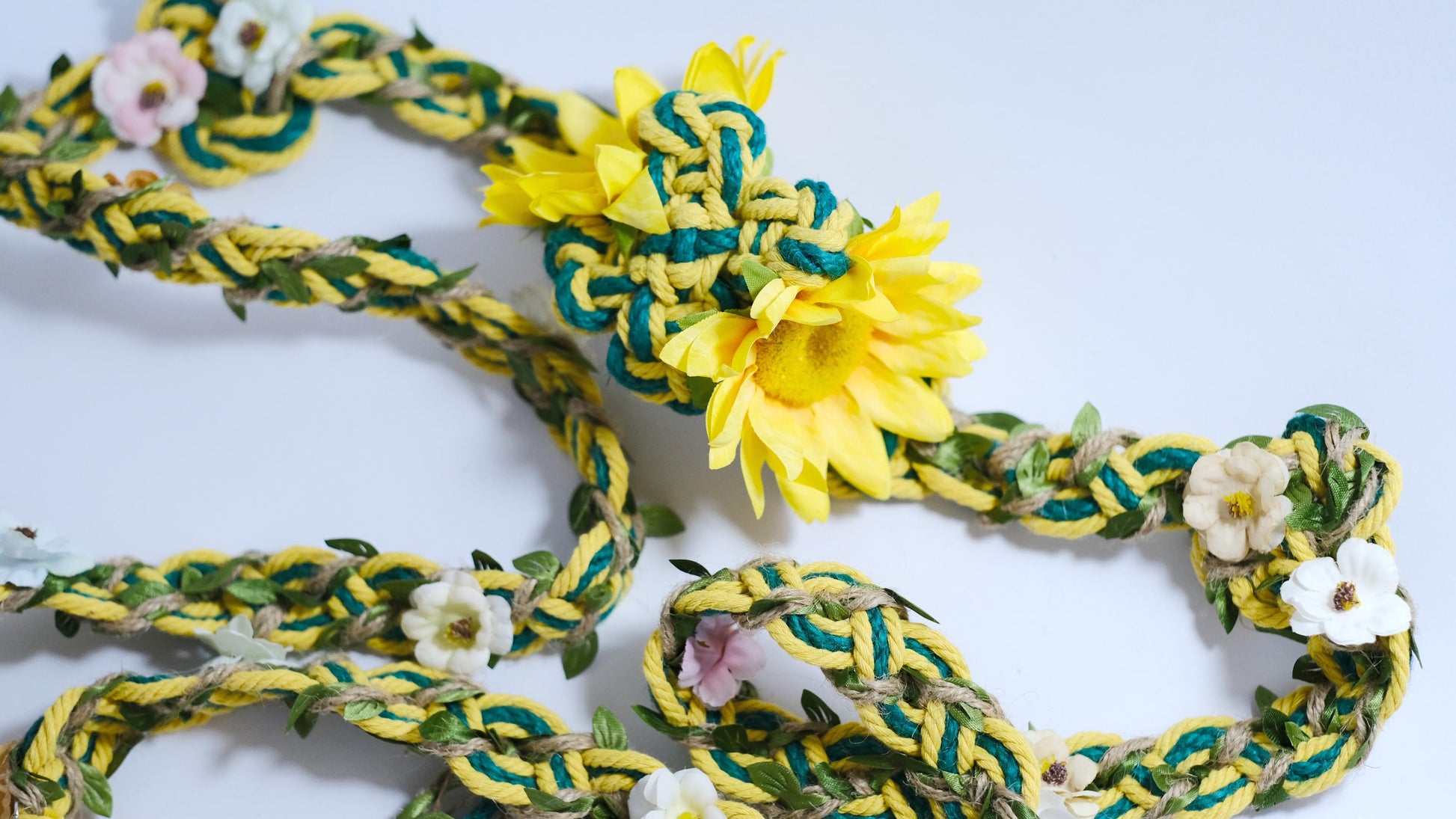 Custom Braided Handfasting Cord: Sunflower Unity Rope – Customizable Colors