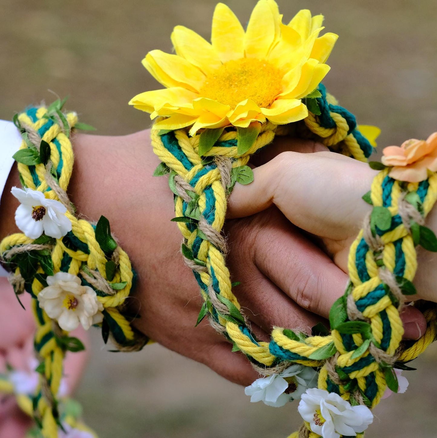 Custom Braided Handfasting Cord: Sunflower Unity Rope – Customizable Colors