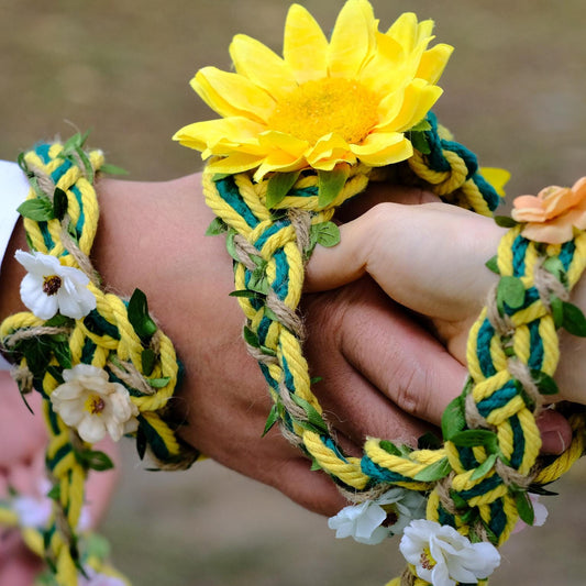 Custom Braided Handfasting Cord: Sunflower Unity Rope – Customizable Colors