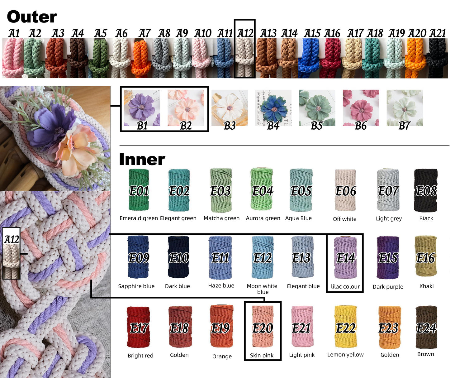 Custom Braided Dainty Handfasting Cord: Blush & Lavender Celtic Nine Knot – Customizable Colors