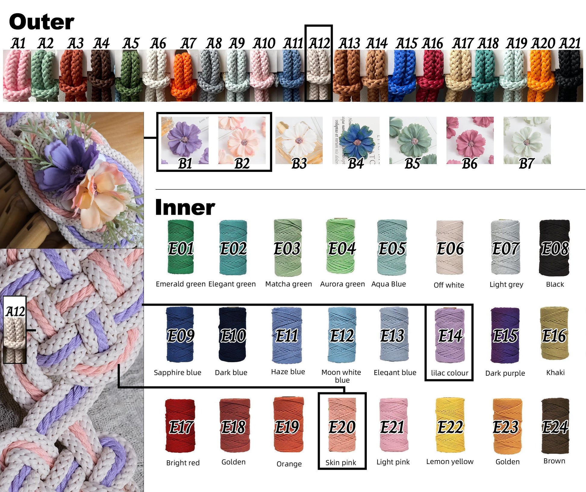 Custom Braided Dainty Handfasting Cord: Blush & Lavender Celtic Nine Knot – Customizable Colors