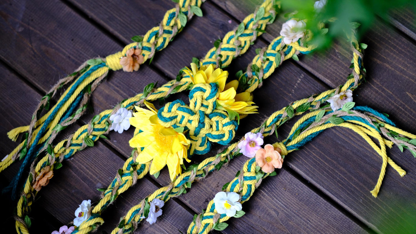 Custom Braided Handfasting Cord: Sunflower Unity Rope – Customizable Colors