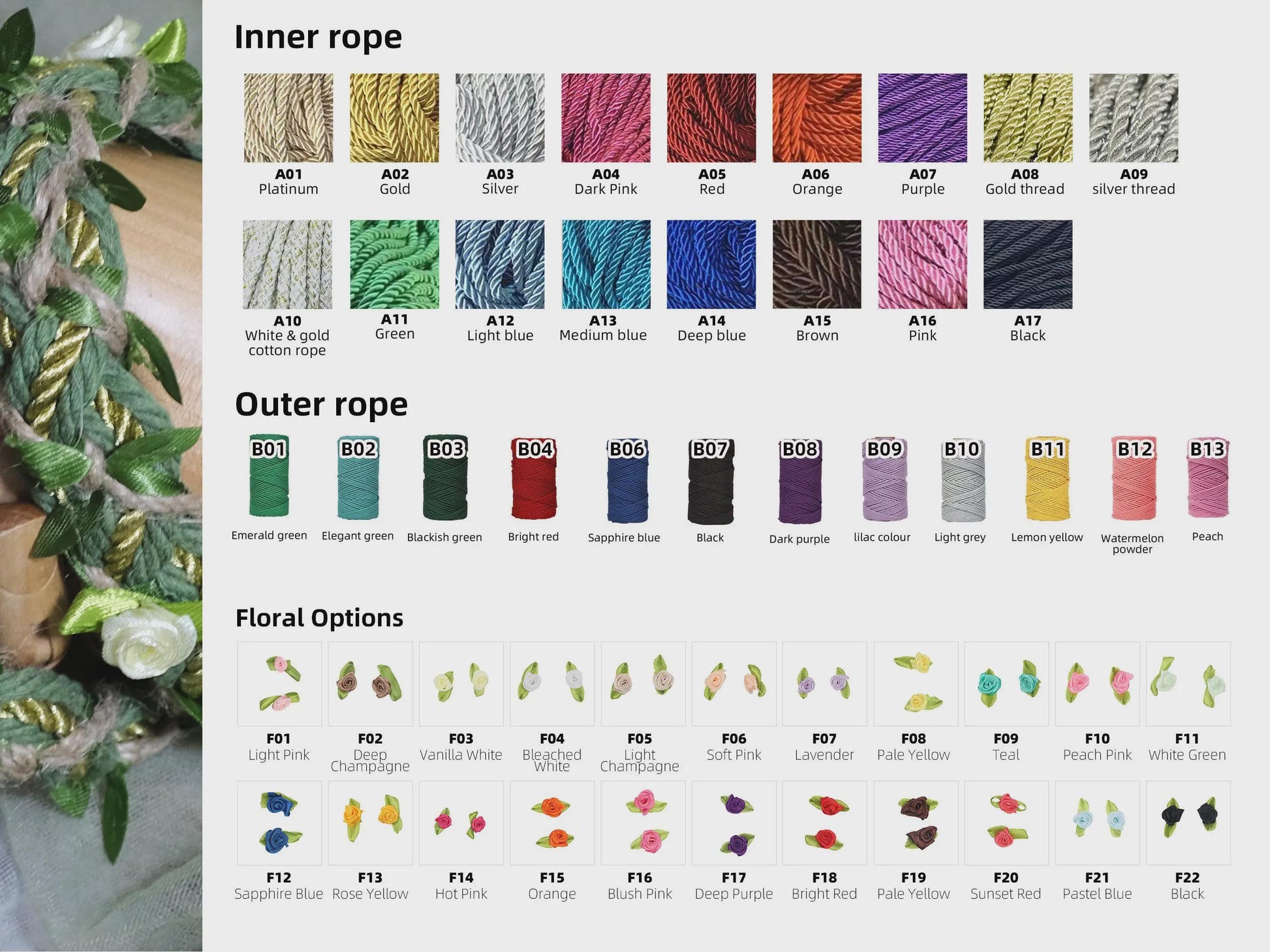 Custom Handbraided Handfasting Cord, Sage Green and Gold Accents, Celtic Knot – Customizable Colors