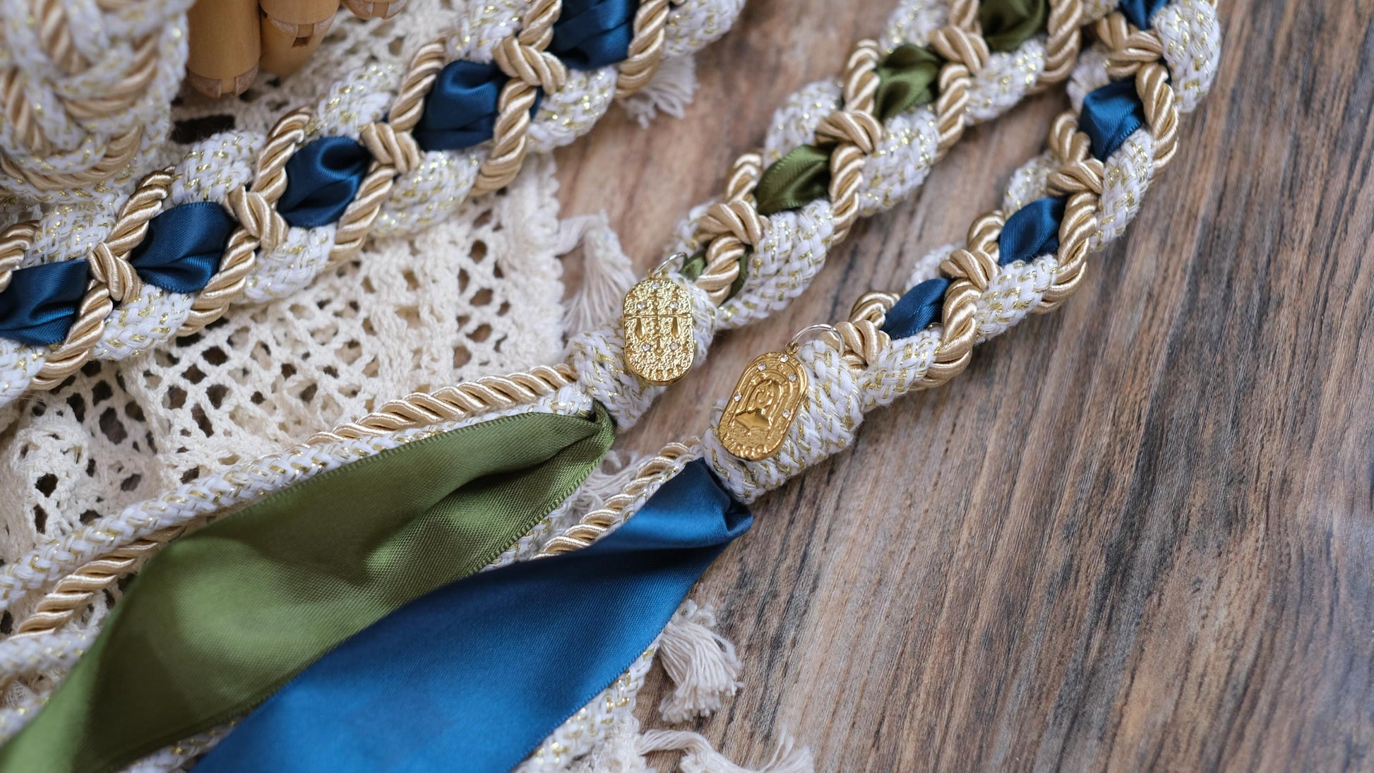 Custom Handfasting Cord, Celtic Nine Knots, Pagan Wedding Unity Ceremony, Satin Ribbons