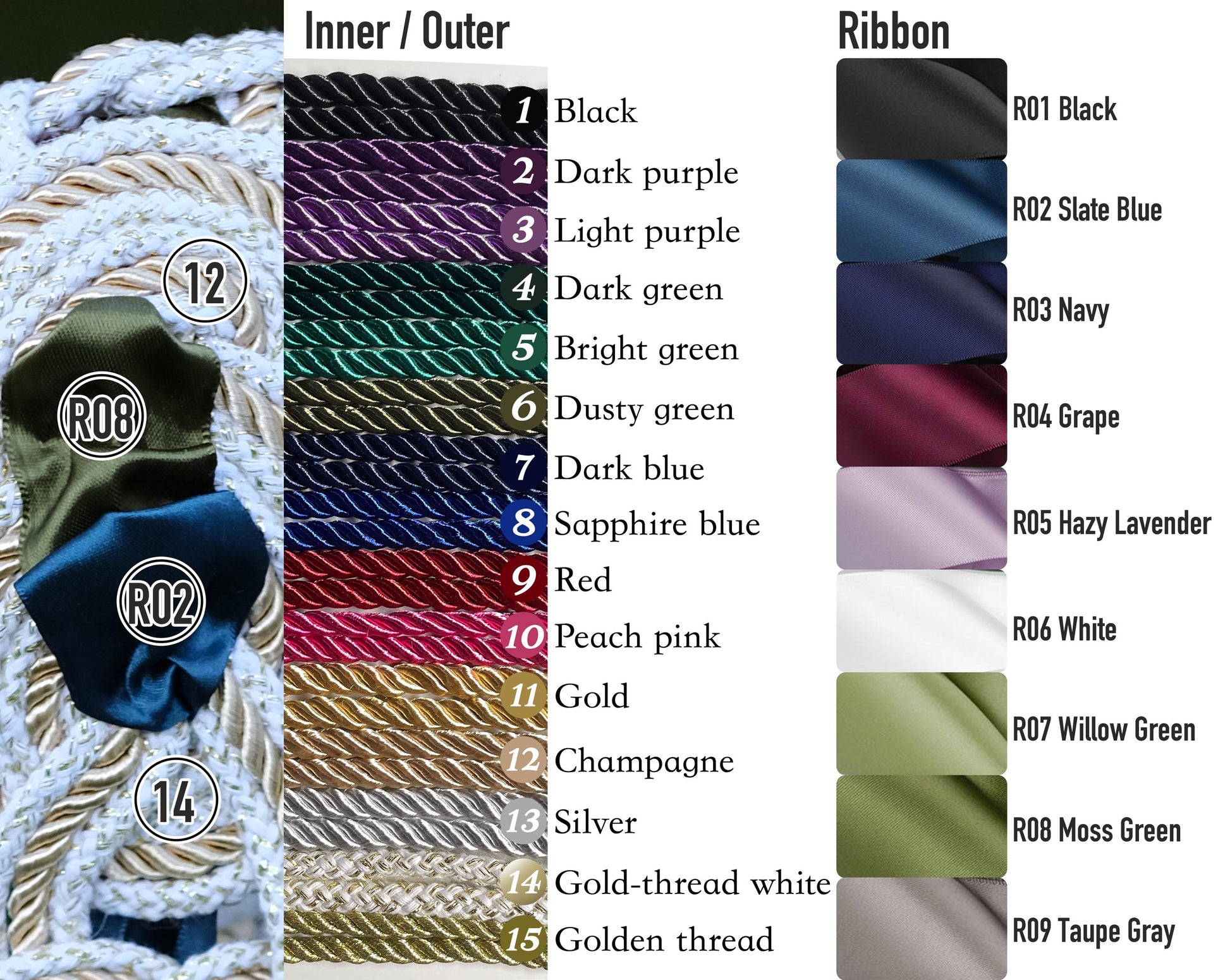 Custom Handfasting Cord, Celtic Nine Knots, Pagan Wedding Unity Ceremony, Satin Ribbons