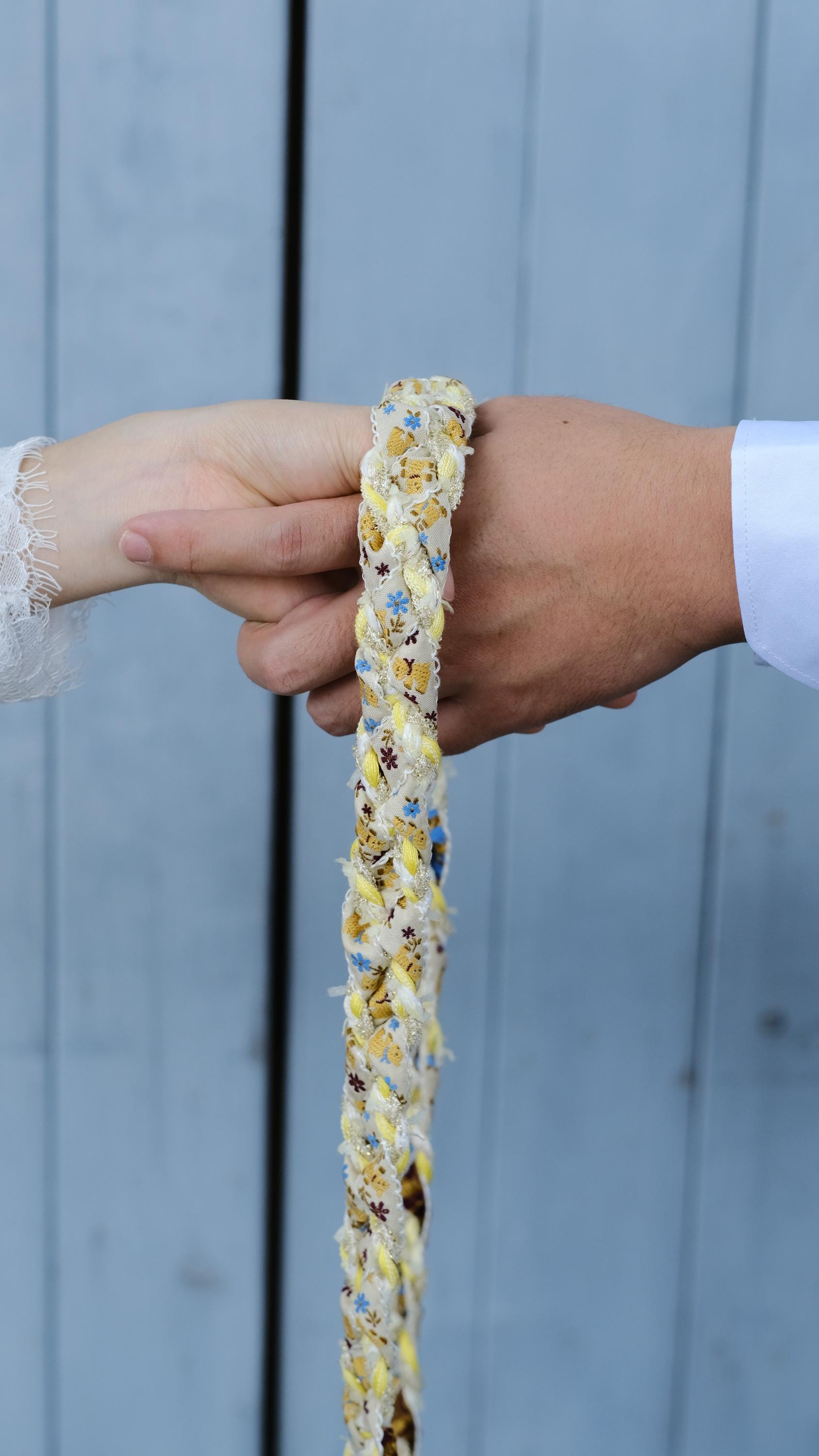Handfasting Cord with Floral Embroidery – Cozy Heirloom Style Wedding Braid, Ceremony Cord