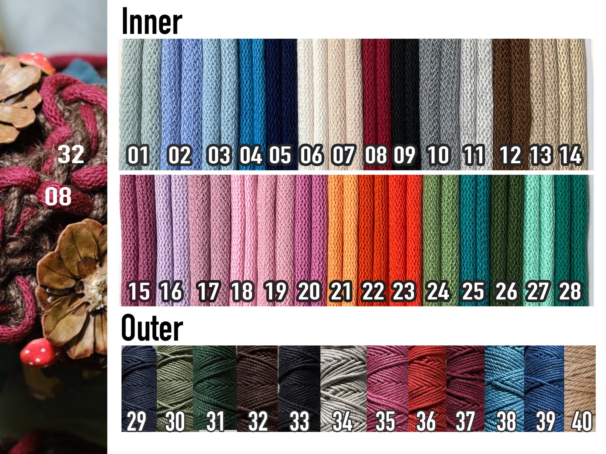 Custom braided Handfasting Cord: Forest Braid in Red & Earthy Brown – Customizable Colors