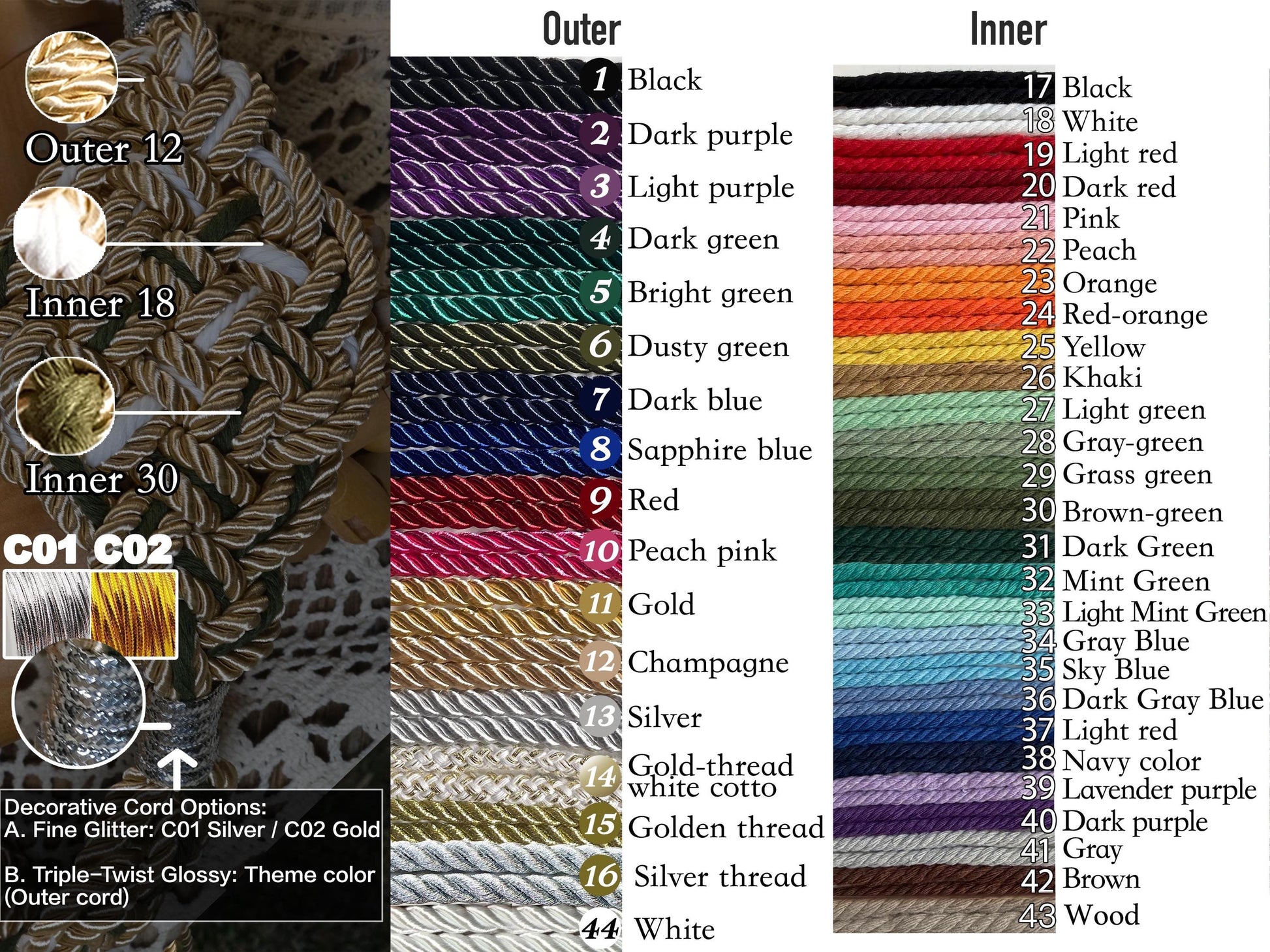 Custom Handfasting Cord, Champagne Gold, Sage Green, Ivory Woven Knot, Celtic Wedding Symbol