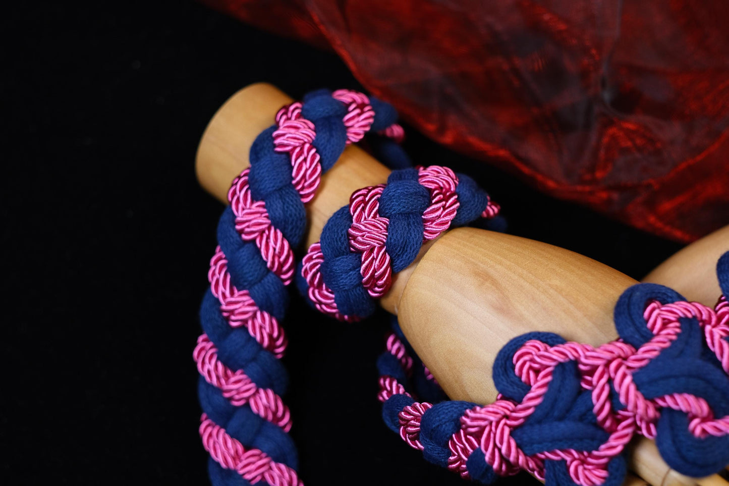 Pre-made Navy Blue Hot Pink Handfasting Cord | Braided Wedding Unity Rope | Celtic Ceremony Ribbon