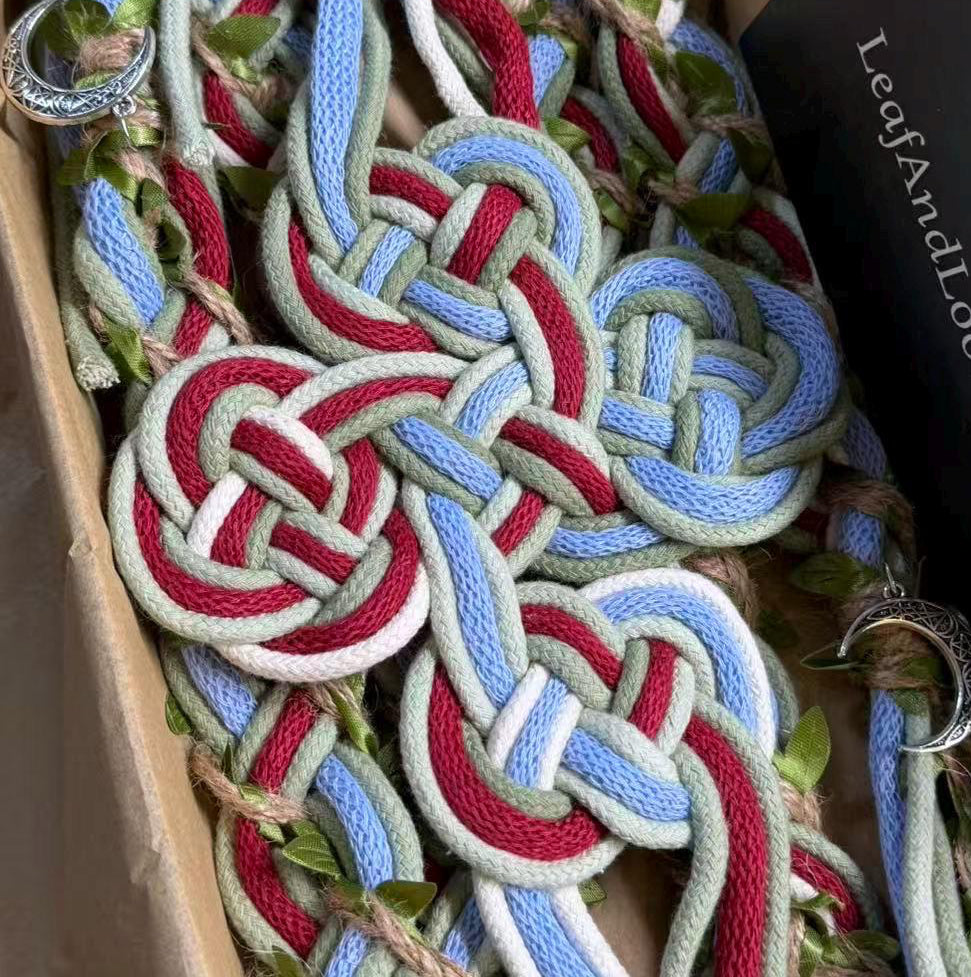 Customizable 3 Colors Petal Knot Handfasting Cord, Wedding Ceremony, Floral Accents, Personalized Braided