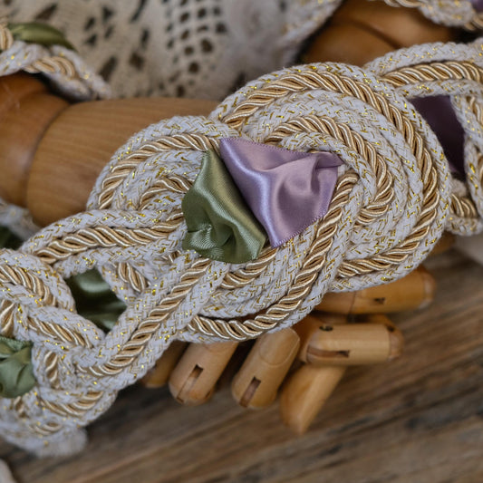 Custom Handfasting Cord, Celtic Nine Knots, Pagan Wedding Unity Ceremony, Satin Ribbons