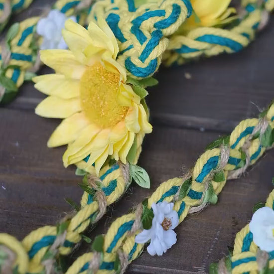 Custom Braided Handfasting Cord: Sunflower Unity Rope – Customizable Colors