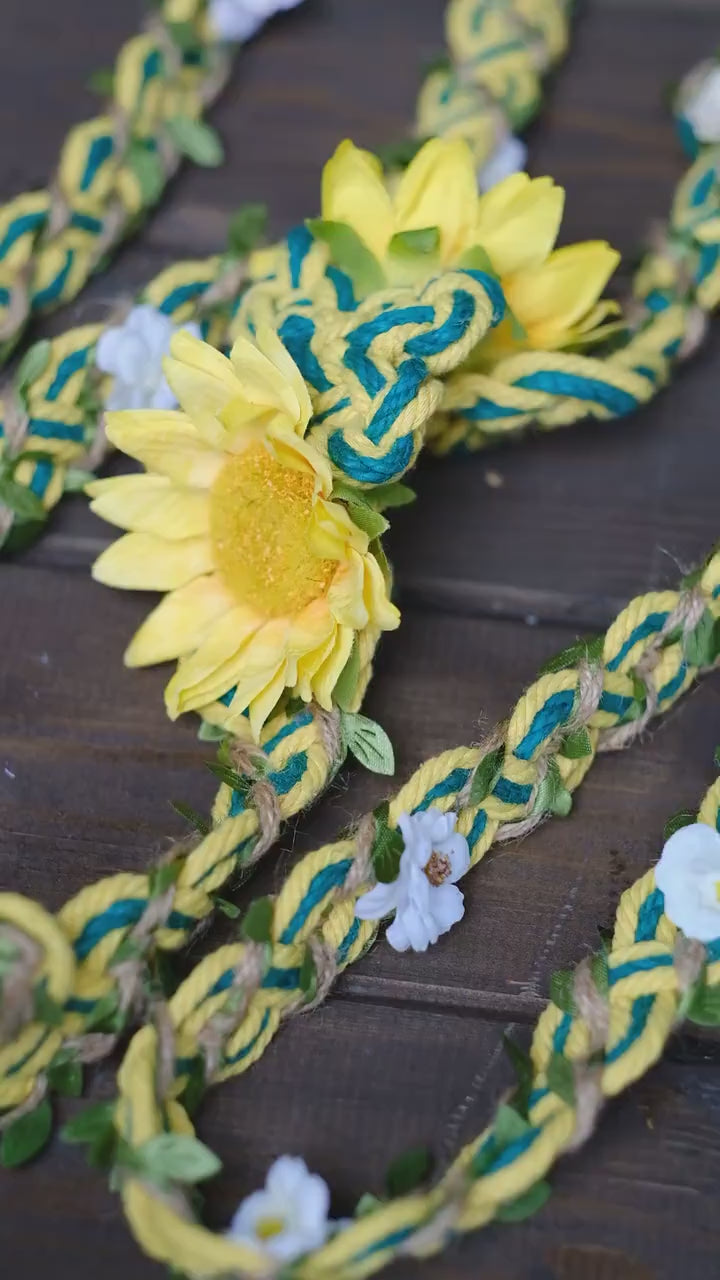 Custom Braided Handfasting Cord: Sunflower Unity Rope – Customizable Colors
