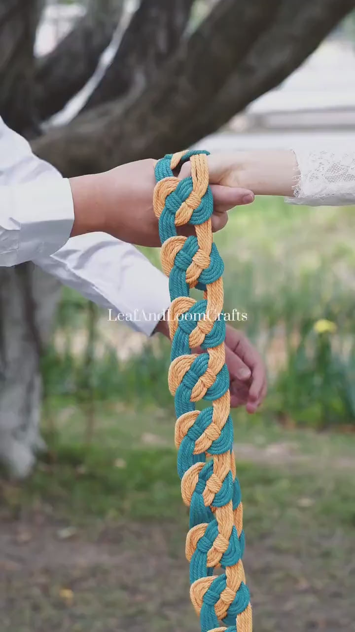 Custom braided Handfasting Cord: Dual-Tone Celtic Knot, Customizable Colors