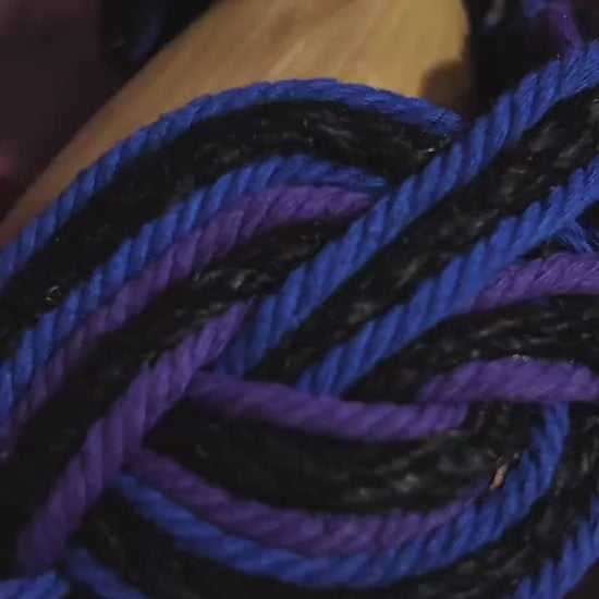 Customizable Handfasting Cord, Celtic Nine Knots, Twilight Purple Black Blue Interwoven Pagan Wedding