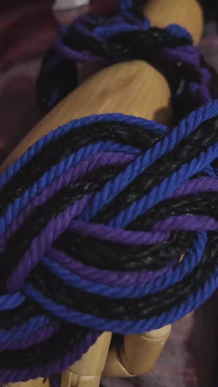 Customizable Handfasting Cord, Celtic Nine Knots, Twilight Purple Black Blue Interwoven Pagan Wedding