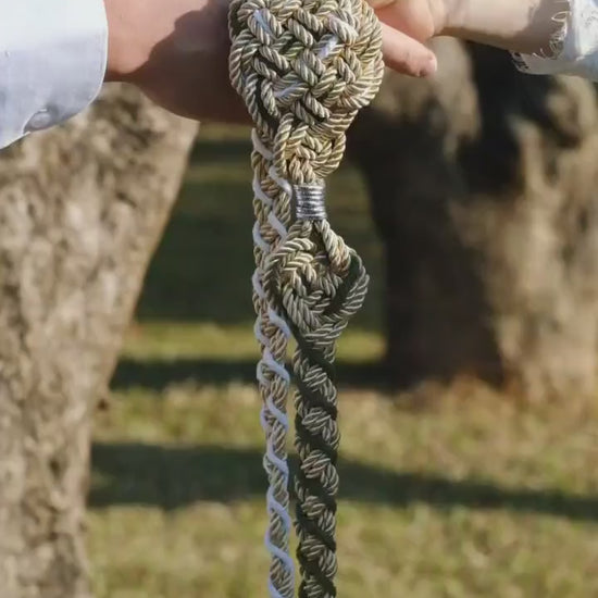 Custom Handfasting Cord, Champagne Gold, Sage Green, Ivory Woven Knot, Celtic Wedding Symbol